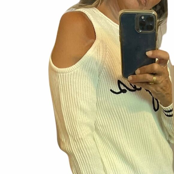 3/$25 FOREVER 21 Los Angeles Cold Shoulder Sweater.Sz M - Picture 2 of 14